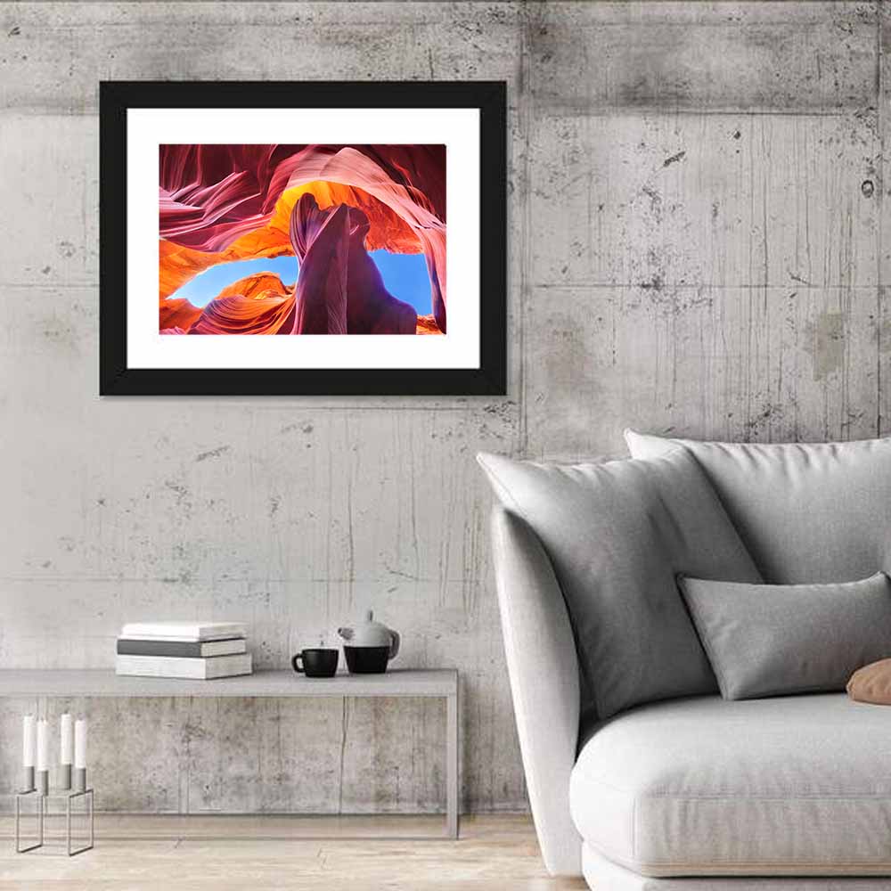 Antelope Canyon Wall Art in a room, landscape