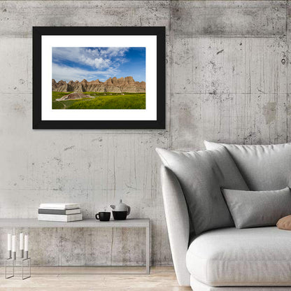Badlands Meadow and Rock Formations Wall Art