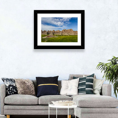 Badlands Meadow and Rock Formations Wall Art