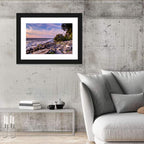 Lake Michigan Rocky Shoreline at Dusk Wall Art