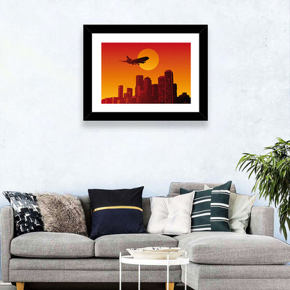 Tri Jet Sunset Skyline Wall Art