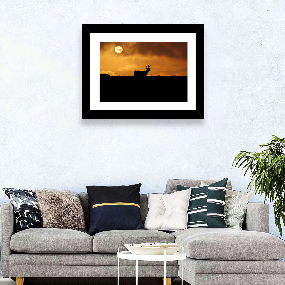 Deer at Sunset Wall Art