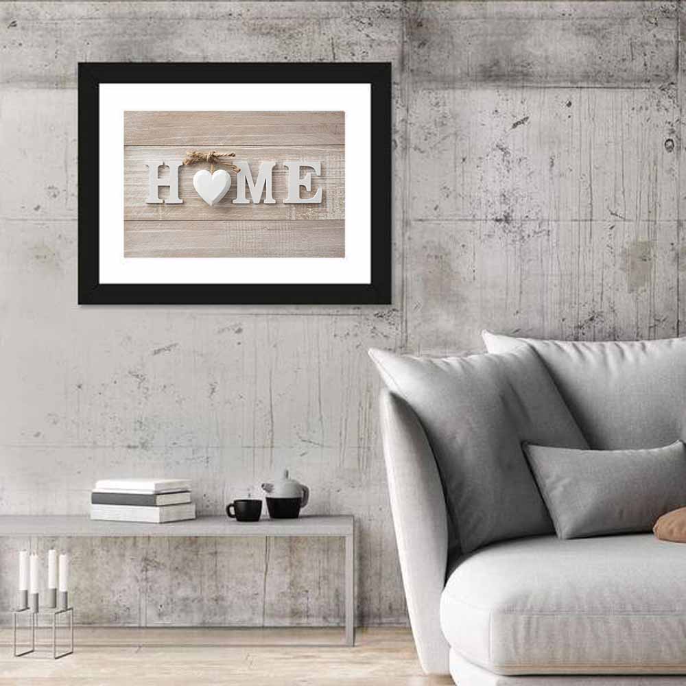 Home with Heart and Twine Wall Art