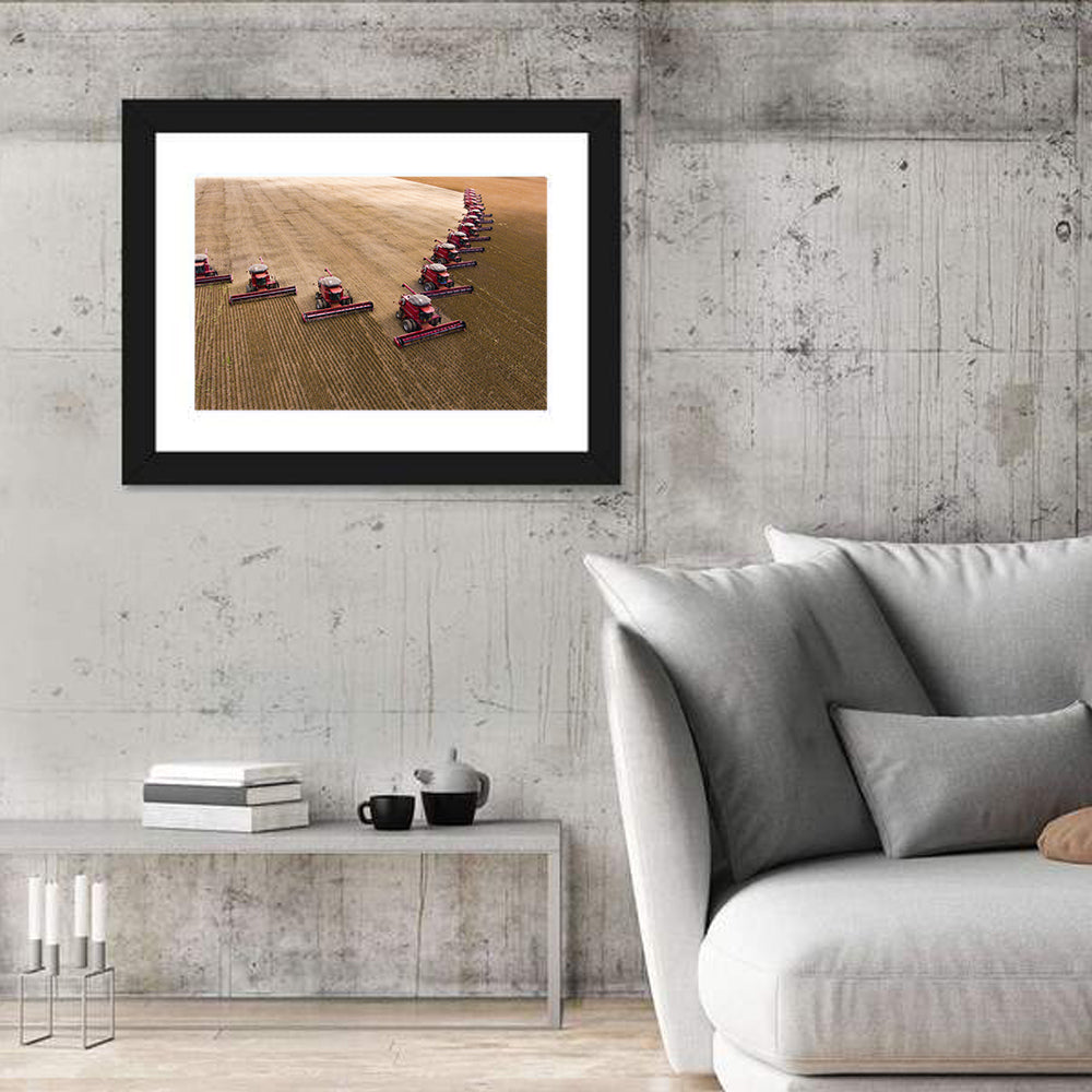 Aerial Soybean Harvest Wall Art