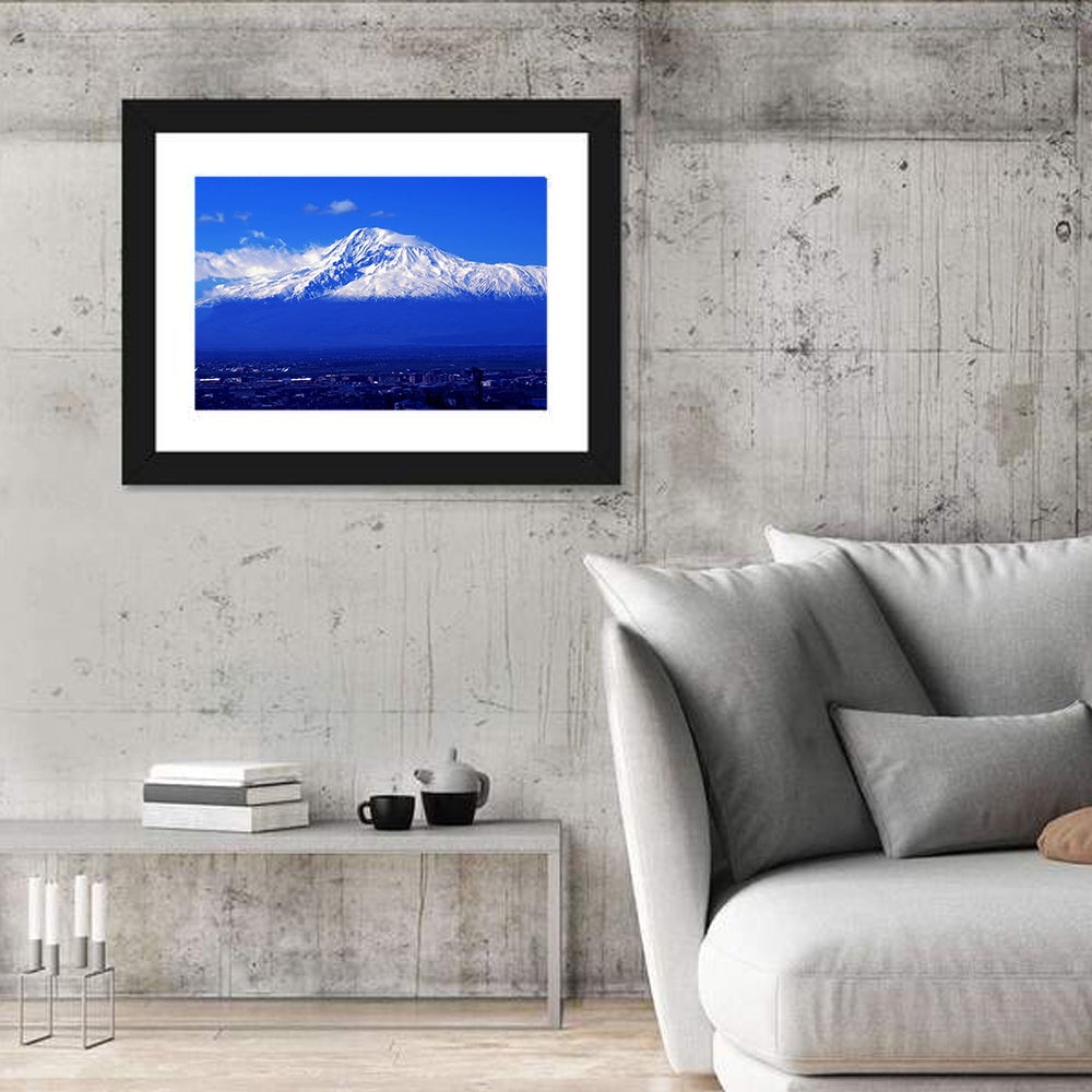 Mount Ararat Over Yerevan Wall Art in a room, landscape