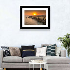Sunset Over Sea Caves Wall Art