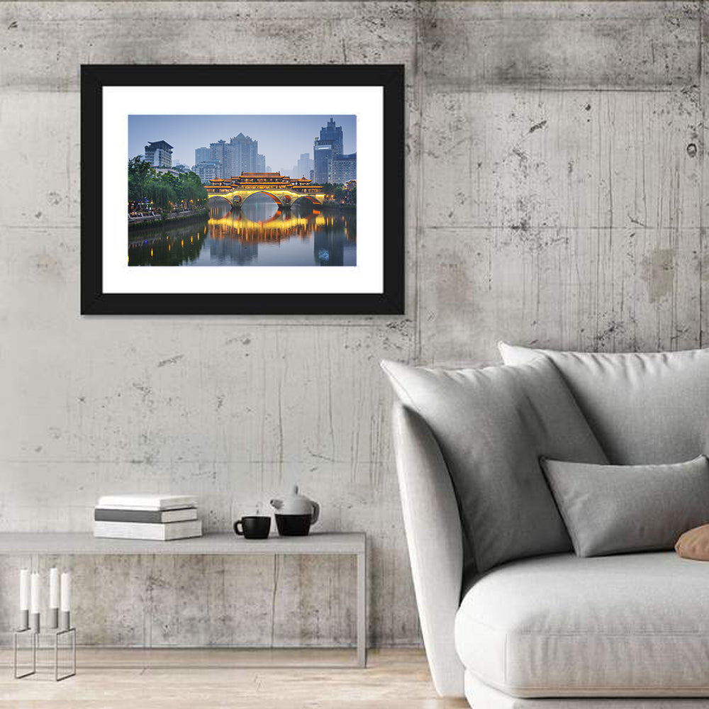 Anshun Bridge at Twilight Wall Art in a room, landscape