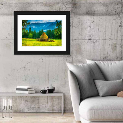 Haystack in Mountain Meadow Wall Art