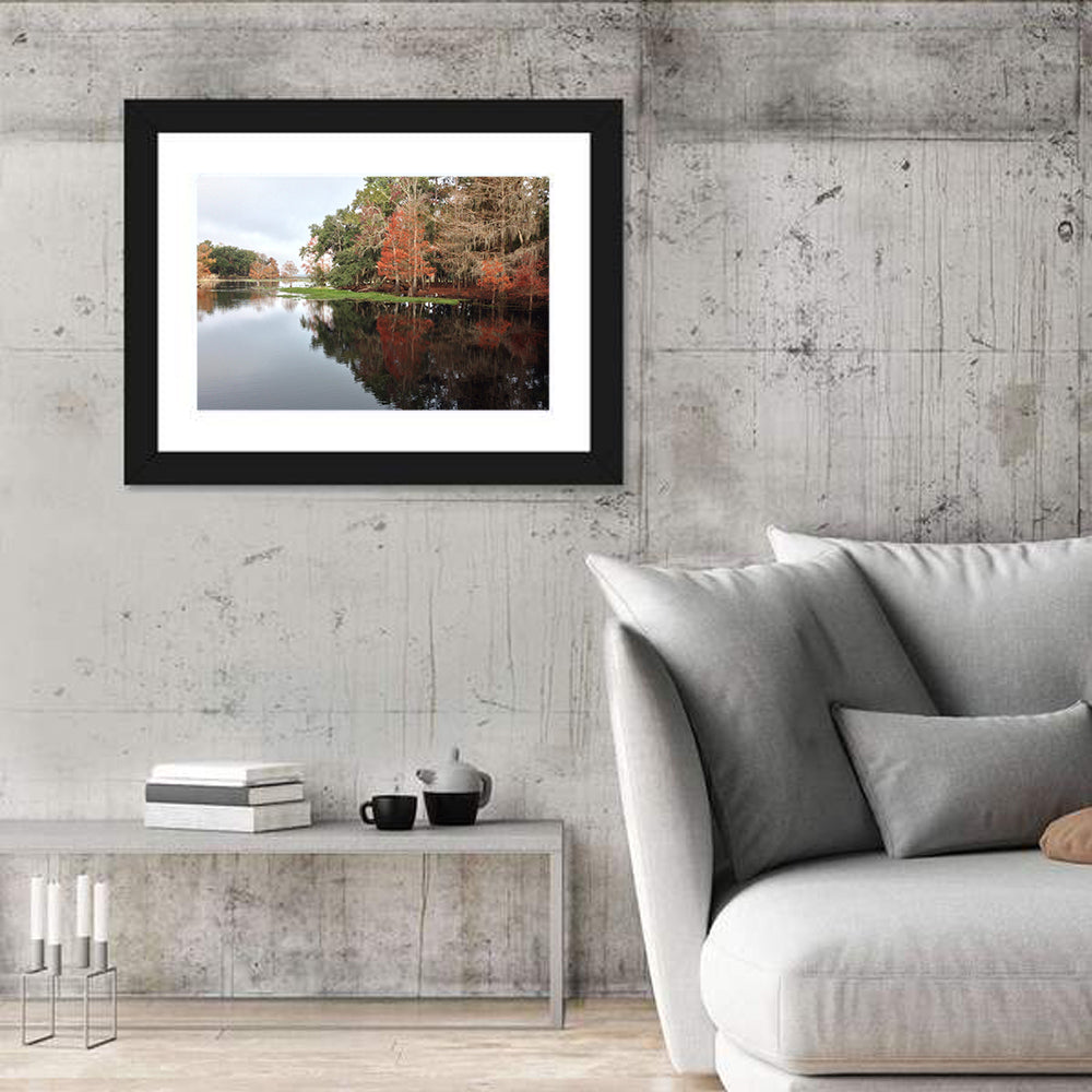 Autumn Lake Reflection Wall Art