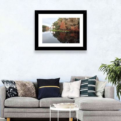 Autumn Lake Reflection Wall Art