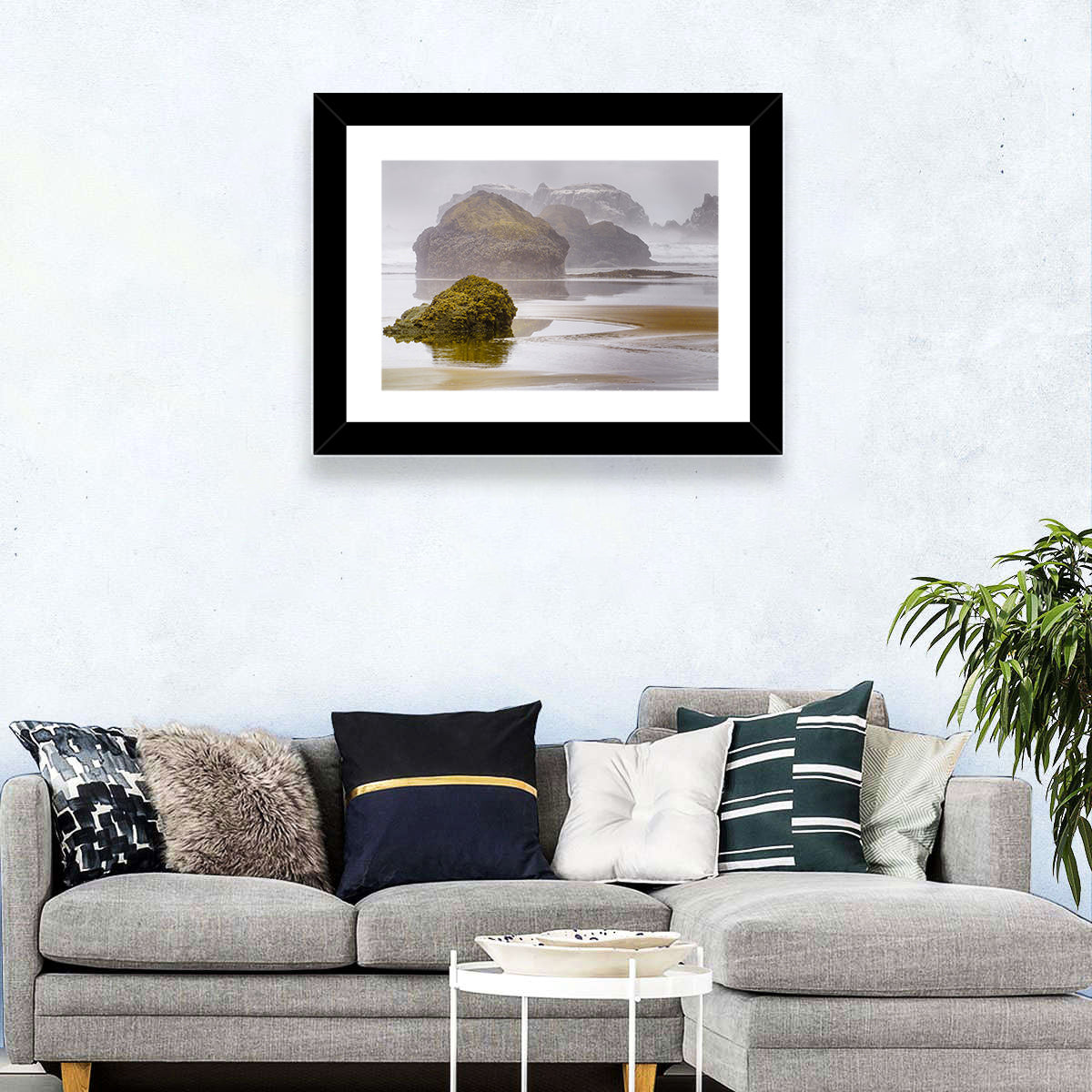 Misty Oregon Sea Stacks Wall Art