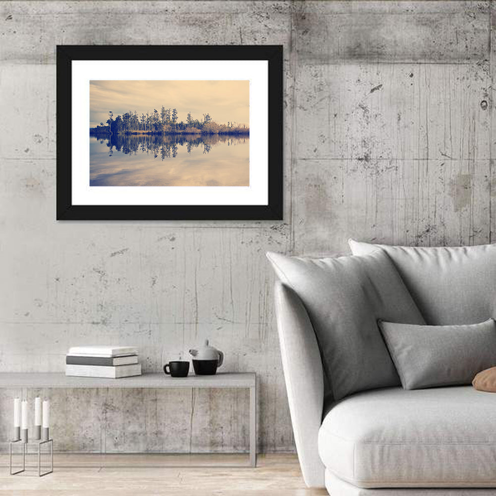 Sunset Over Forest Lake Wall Art