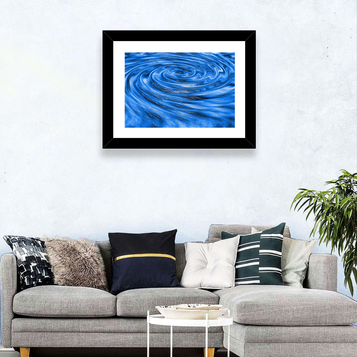 Azure Water Vortex Wall Art