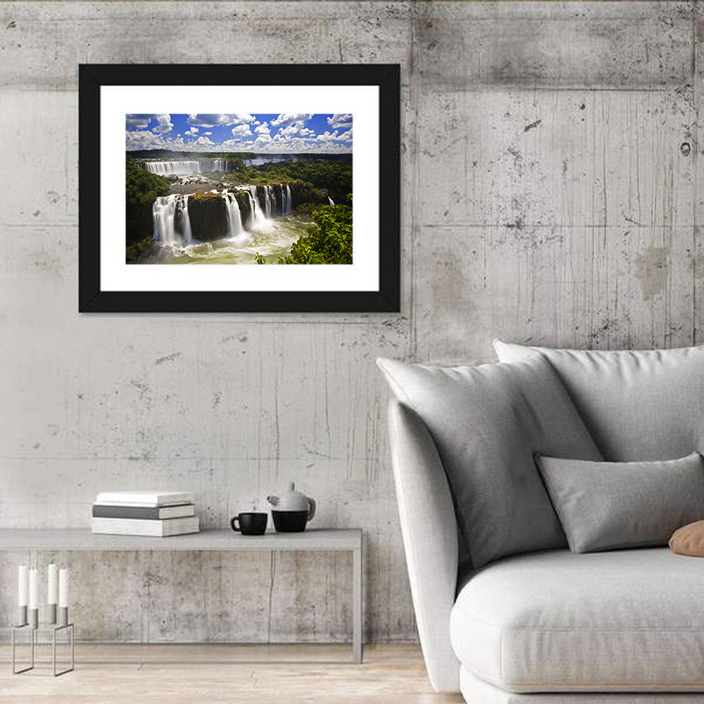 Iguazu Falls River View Wall Art in a room, landscape