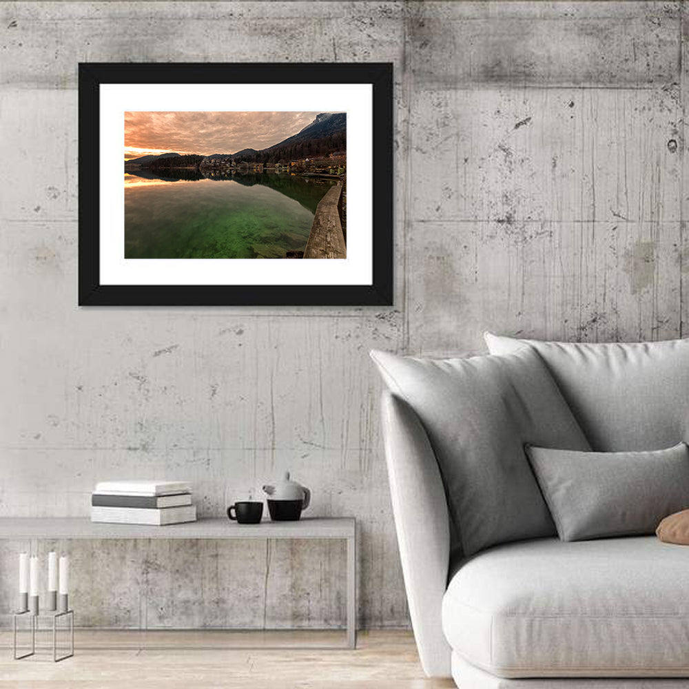 Fuschlsee Pier at Sunset Wall Art