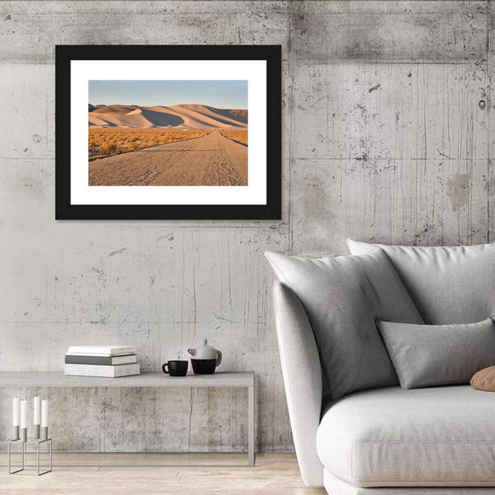 Sand Mountain Dune Road Wall Art in a room, landscape