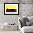 Row of Military Helicopters at Dusk Wall Art