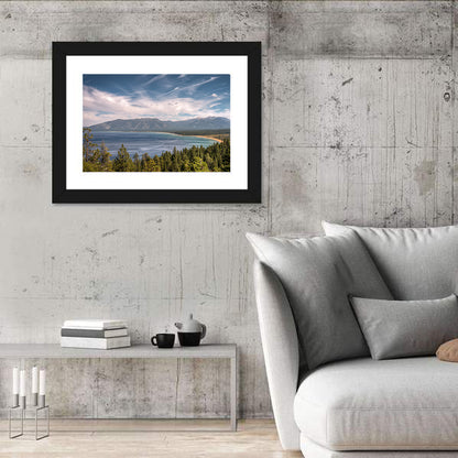 Pines Above a Blue Lake Wall Art