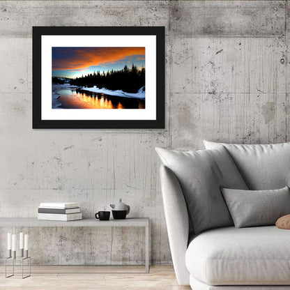 Golden Sunset Over Snowy River Wall Art