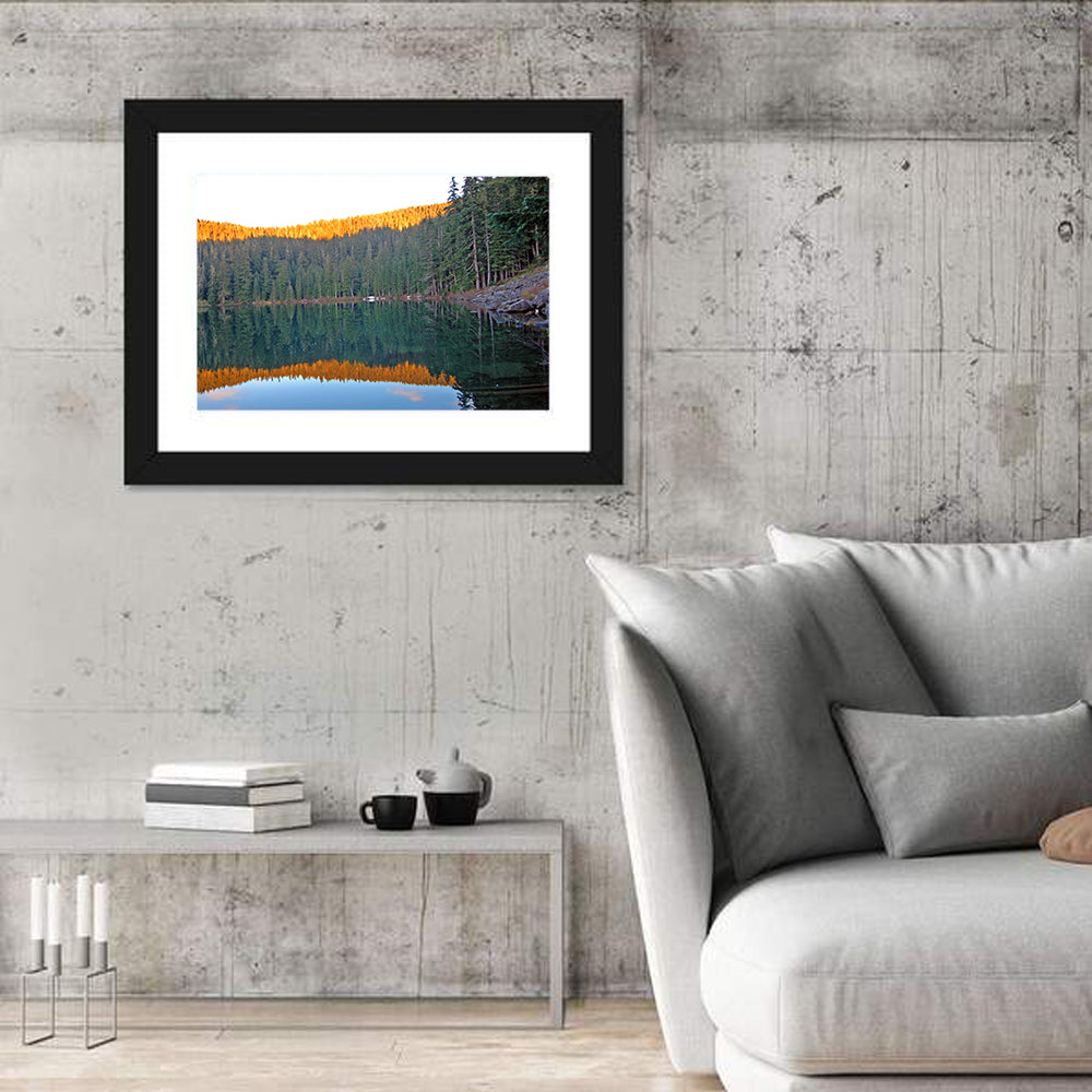 Golden Hour Lake Reflection Wall Art