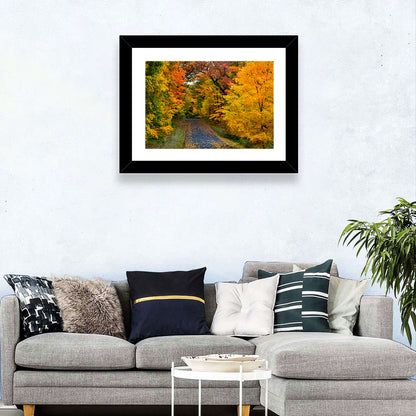 Autumn Road Through Wisconsin Park Wall Art