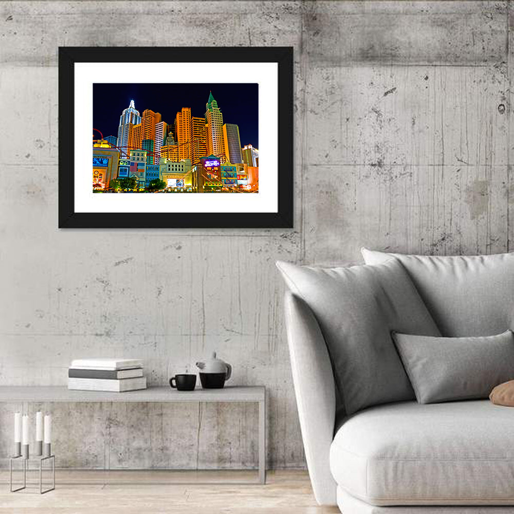 Las Vegas Big Apple Coaster at Night Wall Art