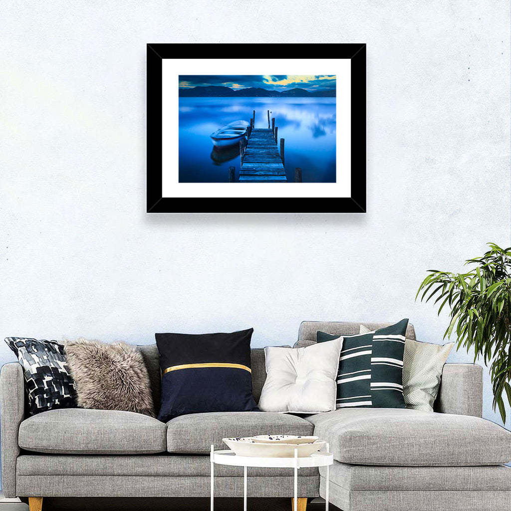 Boat and Wooden Pier Wall Art