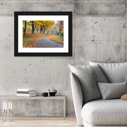 Autumn Road with Golden Canopy Wall Art