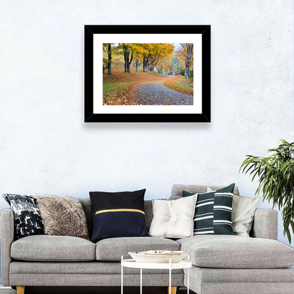Autumn Road with Golden Canopy Wall Art