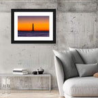 Minimalist Lighthouse Silhouette at Twilight Wall Art