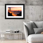 Bay Bridge Light Trails at Sunset Wall Art