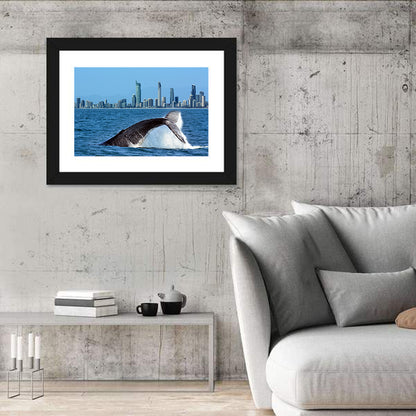 Gold Coast Whale and Skyline Wall Art