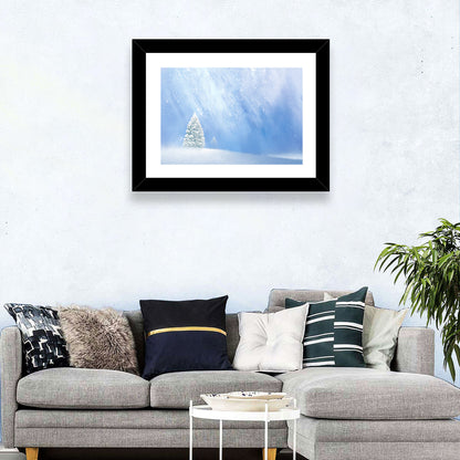 Two Snowy Evergreens Wall Art