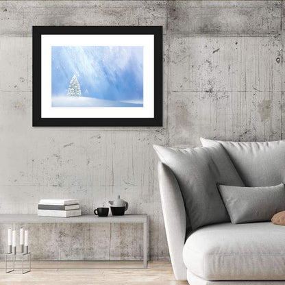 Two Snowy Evergreens Wall Art