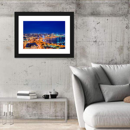 Baku Night Skyline Wall Art