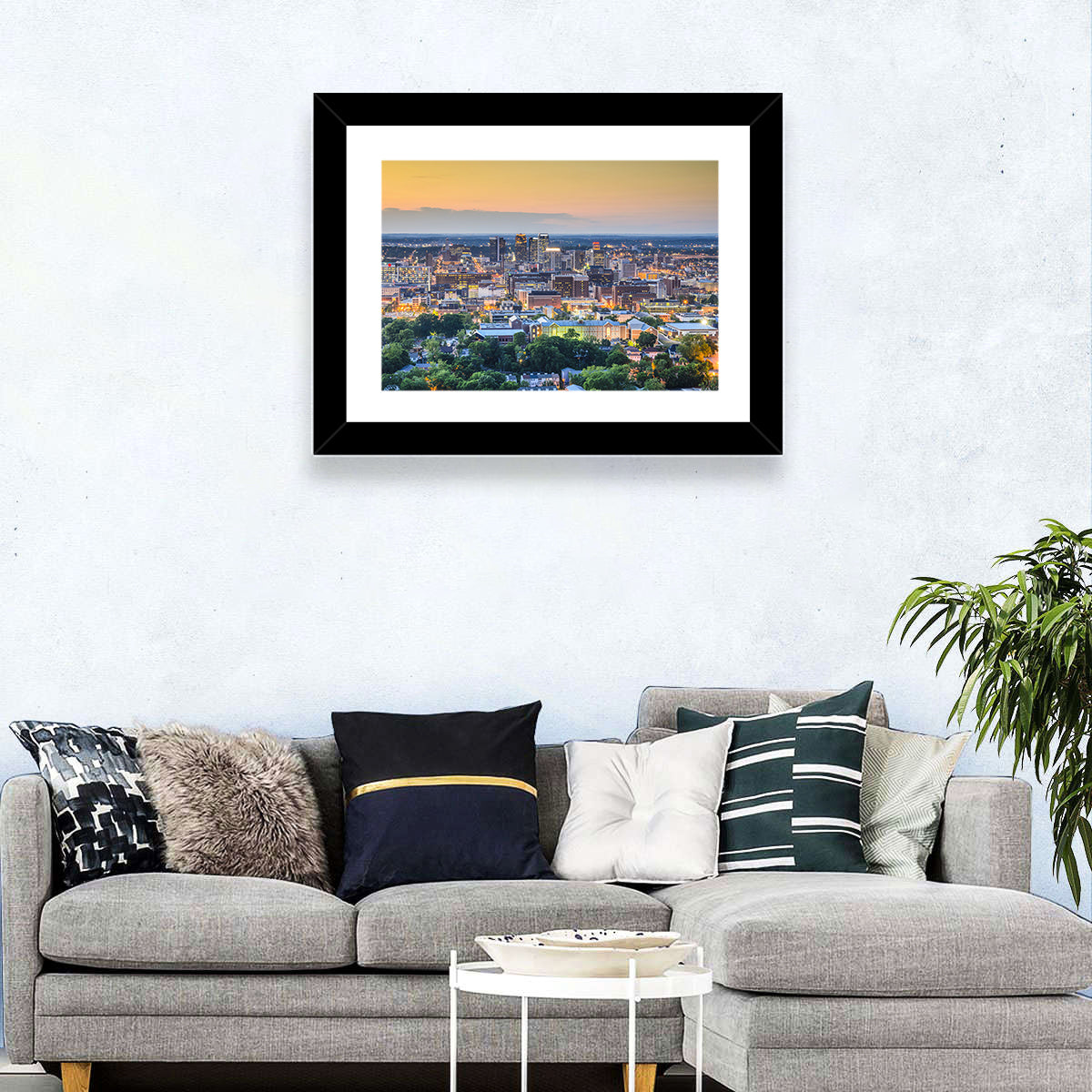 Birmingham Skyline at Golden Hour Wall Art