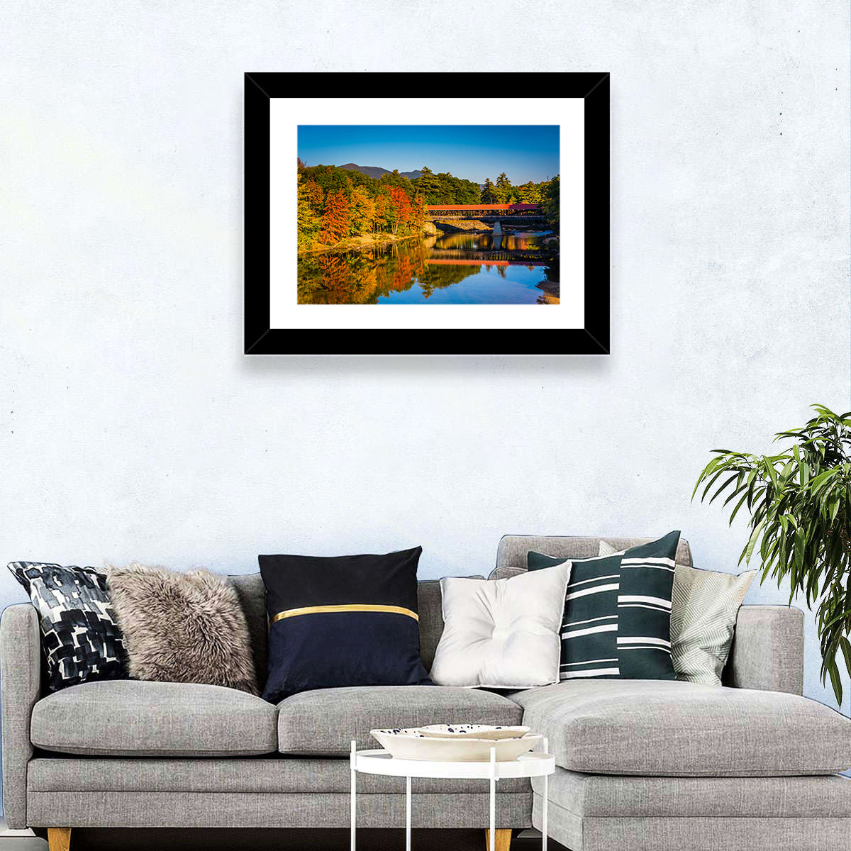 Albany Covered Bridge on Saco River Wall Art