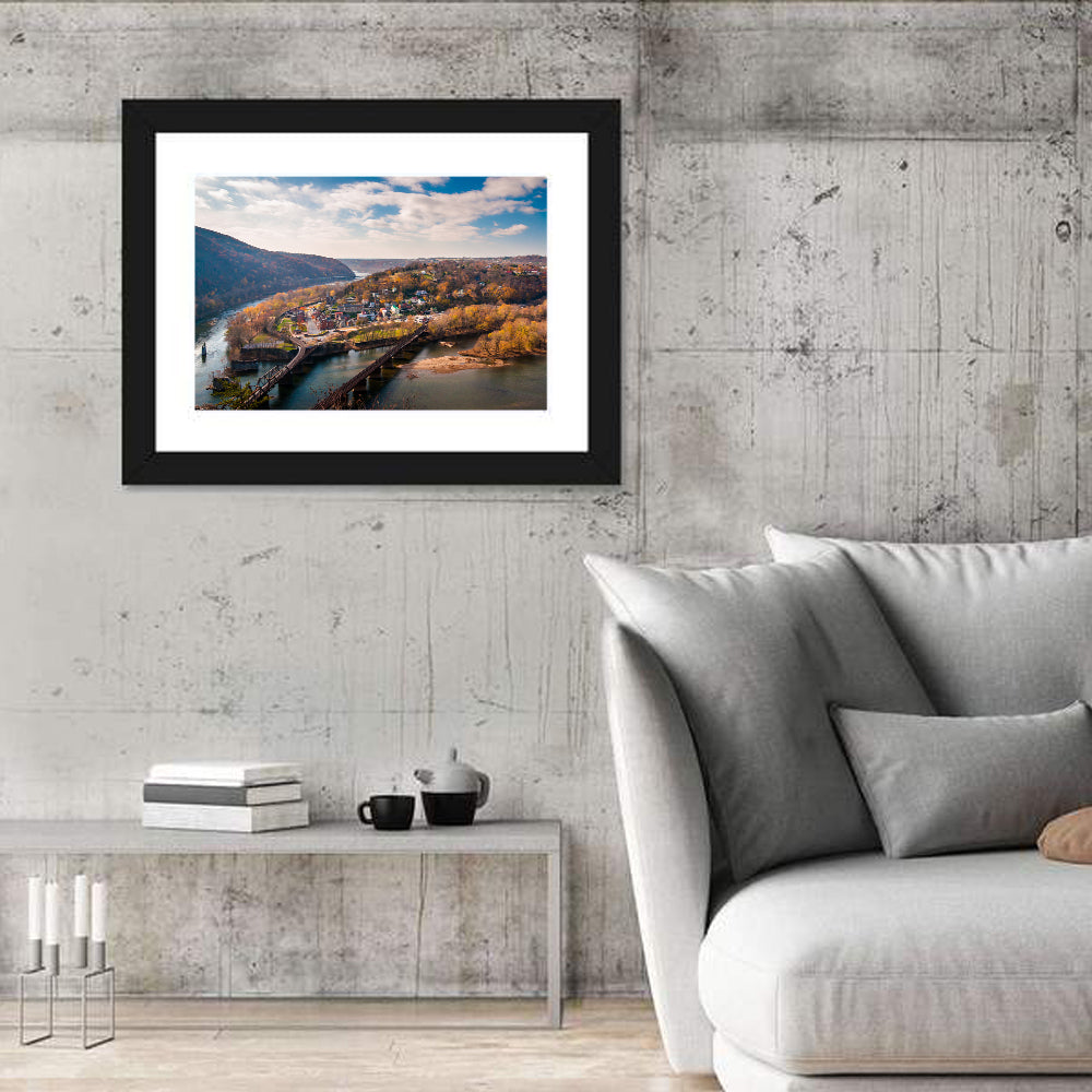 Maryland Heights Over Harpers Ferry Wall Art in a room, landscape