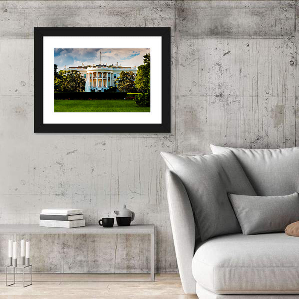 White House with Fountain Wall Art