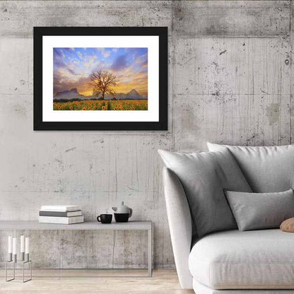 Sunflower Field at Sunset Wall Art