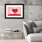 Whimsical Heart Tree Illustration Wall Art