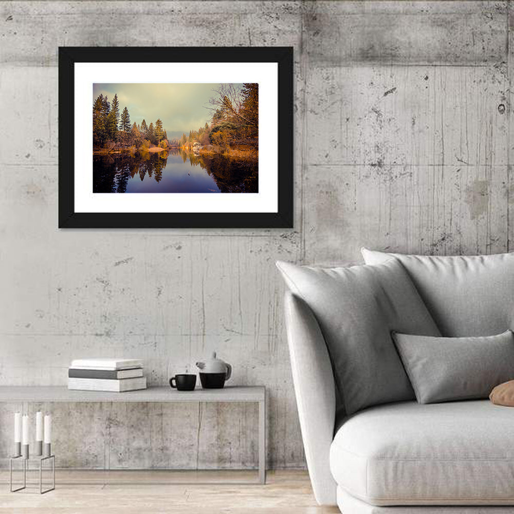 Misty Lake Fulmor Reflection Wall Art