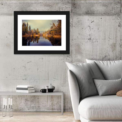 Misty Lake Fulmor Reflection Wall Art