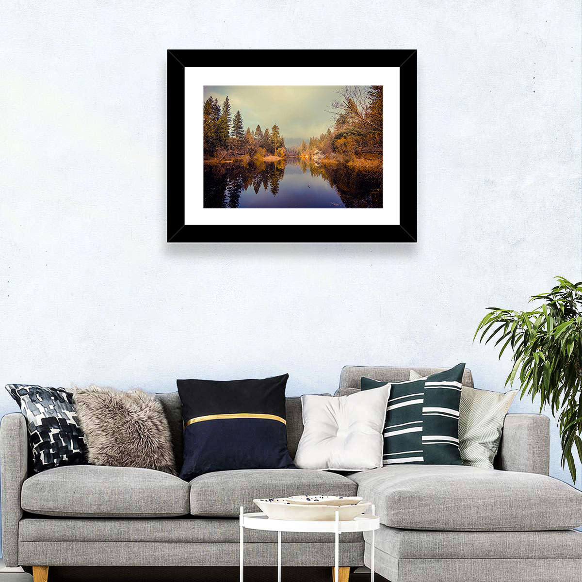 Misty Lake Fulmor Reflection Wall Art