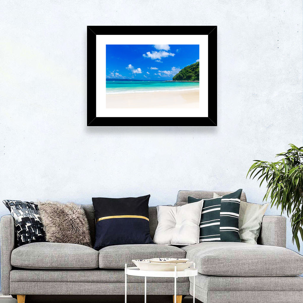 Turquoise Tropical Beach Scene Wall Art