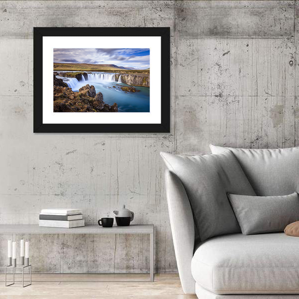 Goðafoss Waterfall, Iceland Wall Art in a room, landscape