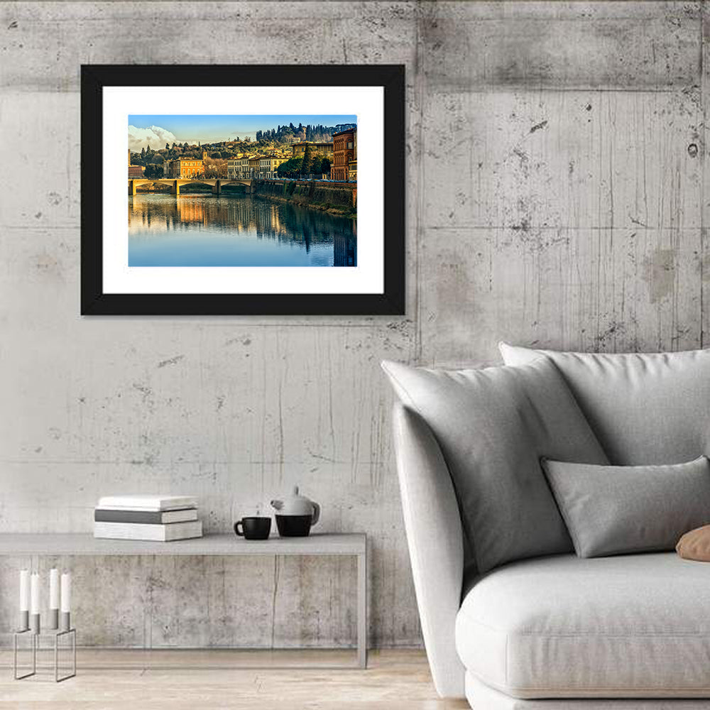 Golden Hour Florence Over the Arno River Wall Art