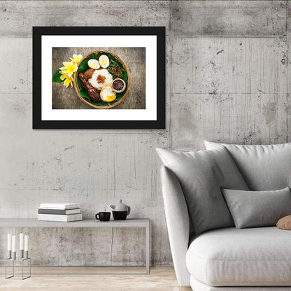 Nasi Campur in Woven Basket Wall Art