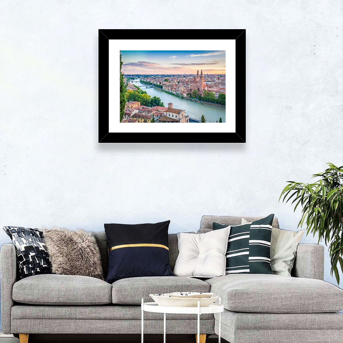 Verona Riverbend at Golden Hour Wall Art