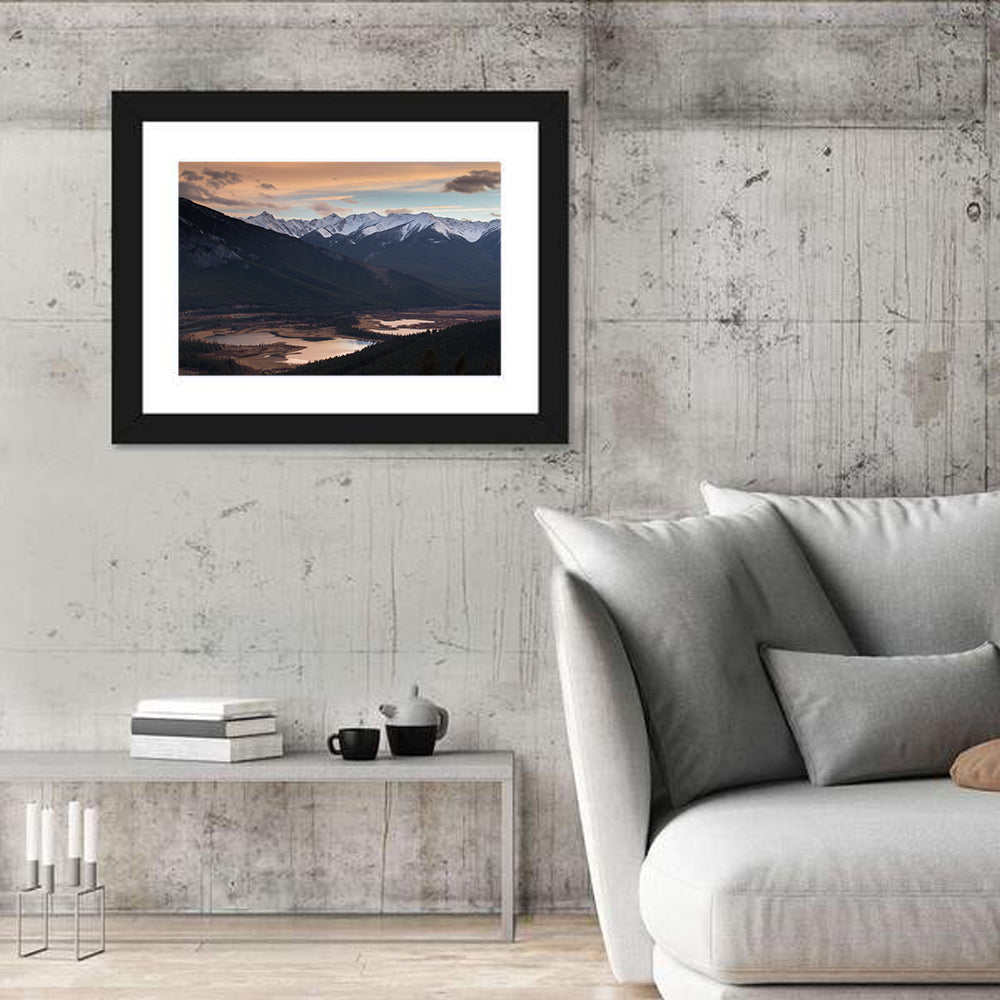 Banff Mountain Lake at Dusk Wall Art